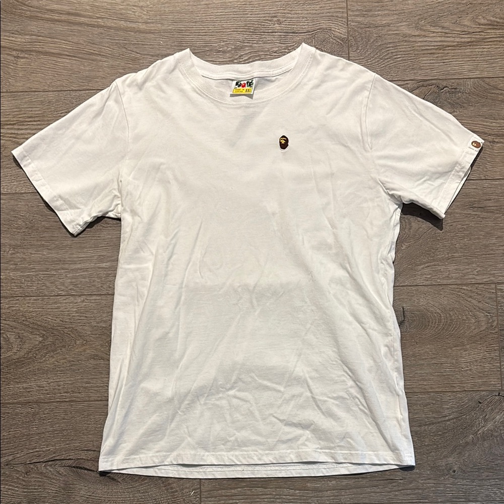 Bape White Short Sleeve Tee with Subtle Logo